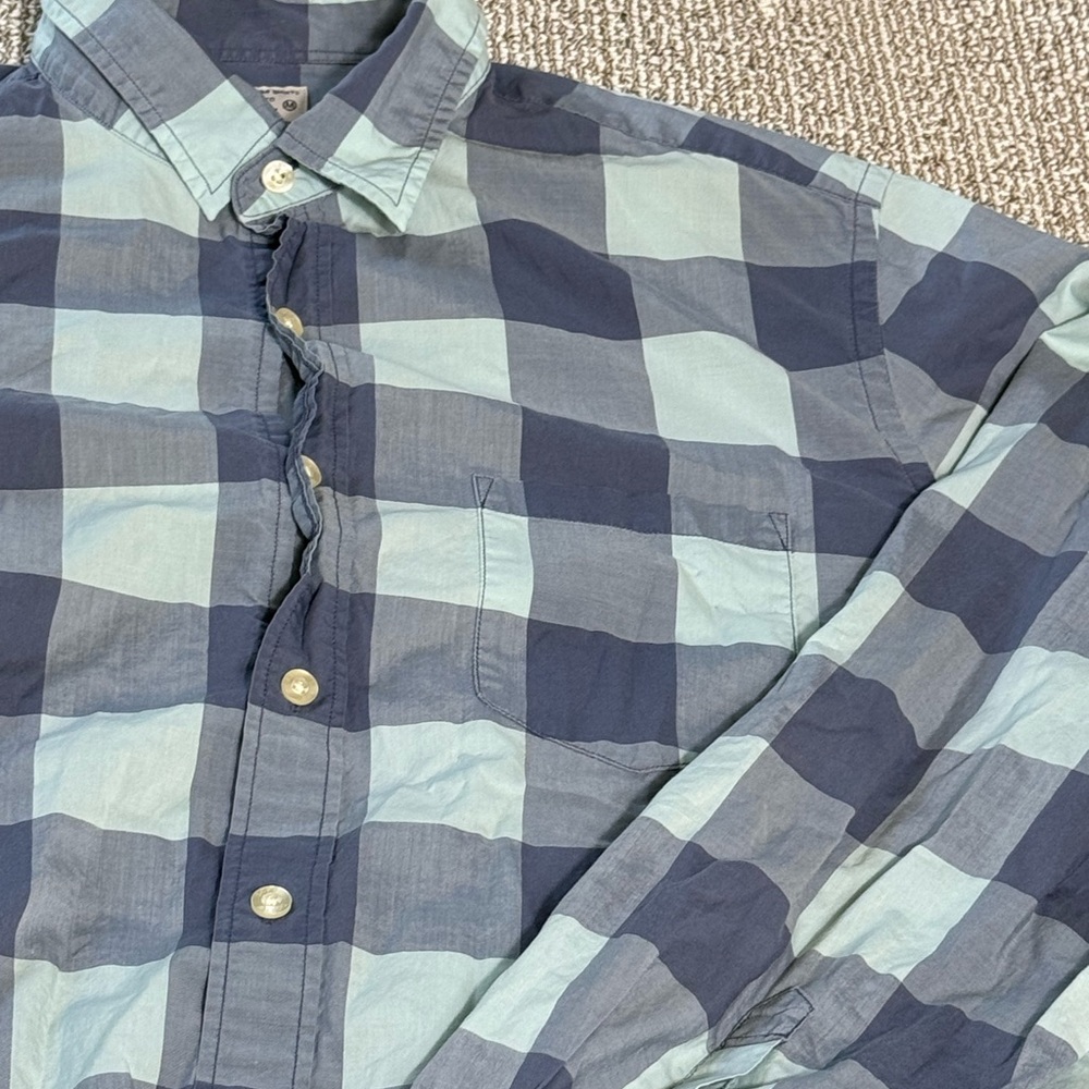 J. Crew Quality Woven Plaid Button Down Long Sleeve Shirt Men's M 100% cotton